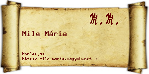 Mile Mária névjegykártya